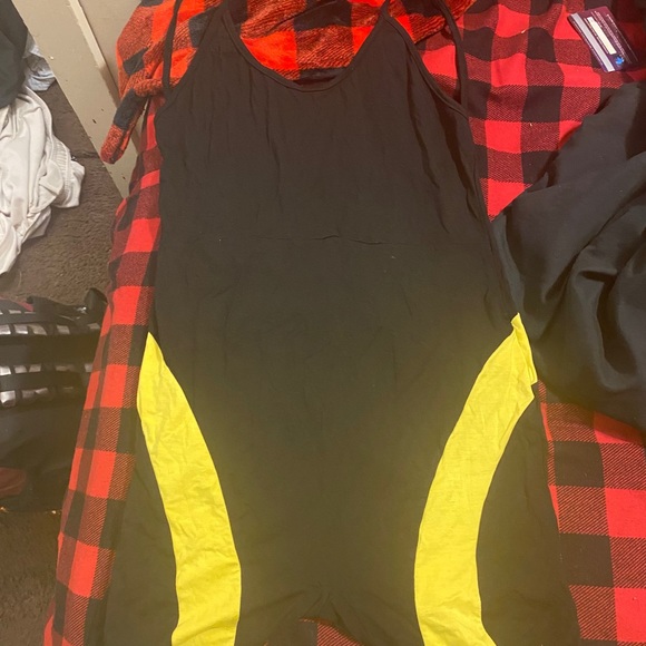 Pants - Black and yellow back out one piece romper